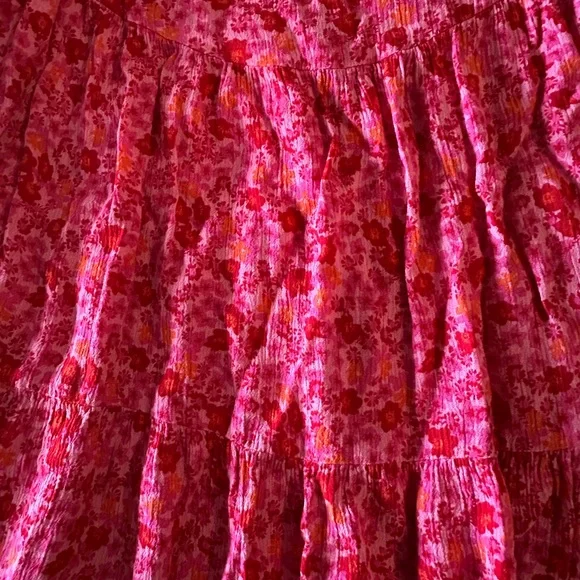 wild fable Pink and Orange Floral Tiered Swing Dress - Picture 3 of 4